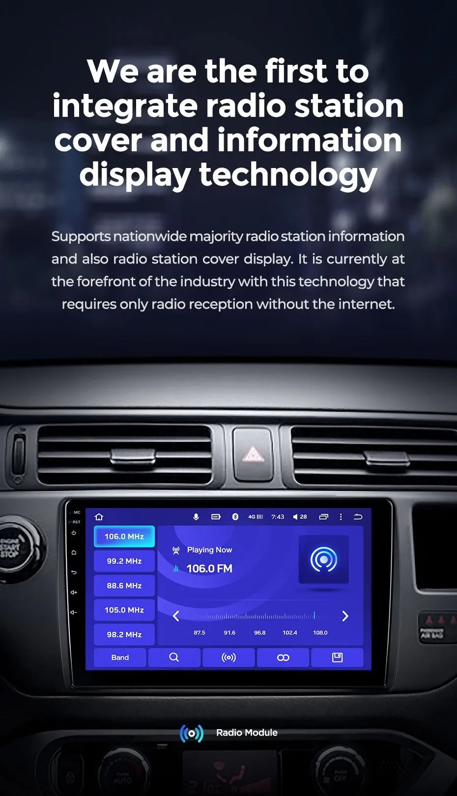 Car Dealz 10.2" Android 10.0 Volkswagen Touareg FL NF 2010 - 2018 In Dash Plus OEM Fascia
