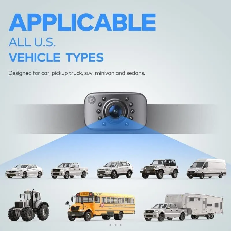 ERProHD™ Car Rear View Reverse Camera: License Plate Backup Parking Cam, Night Vision, Waterproof